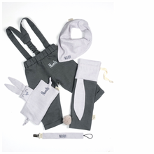Load image into Gallery viewer, Long linen pants with suspenders