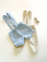 Load image into Gallery viewer, Long linen pants with suspenders