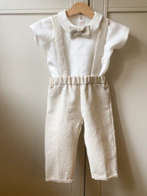 Load image into Gallery viewer, Long linen pants with suspenders
