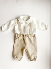 Load image into Gallery viewer, Long linen pants with suspenders