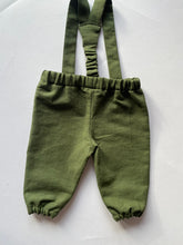 Load image into Gallery viewer, Long linen pants with suspenders