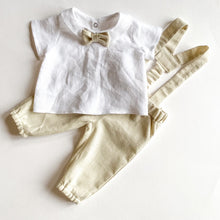 Load image into Gallery viewer, Long linen pants with suspenders